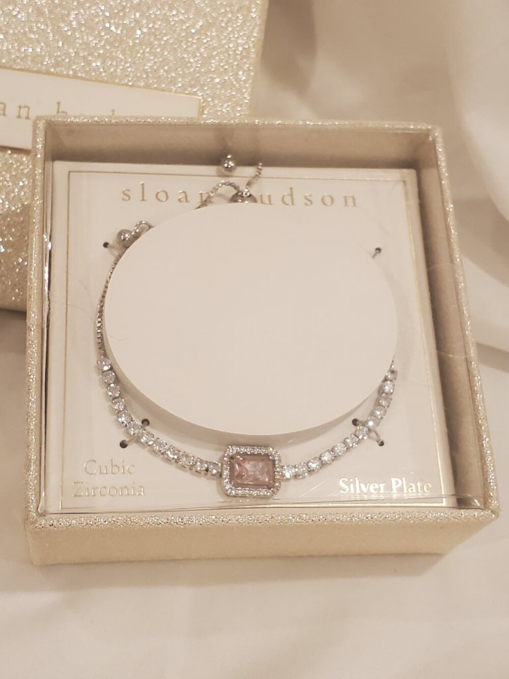 sloan hudson Cubic Zirconia Slide Tennis Bracelet